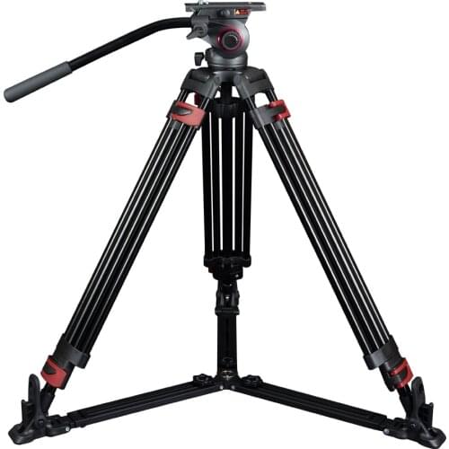 Miliboo MTT609A Portable Aluminium Tripod for Professional Camcorder/Video Camera/DSLR Tripod Stand,with Hydraulic Ball Head