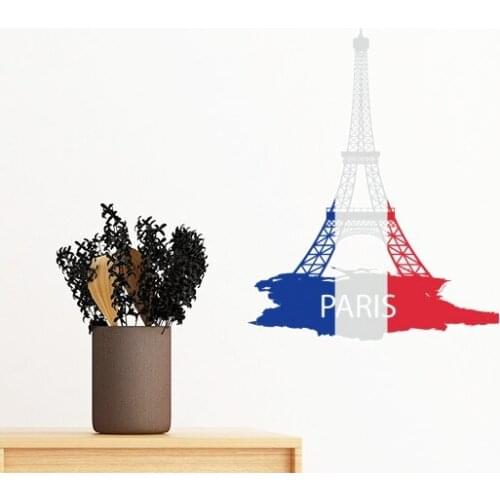 Eiffel Tower Paris France Country City Silhouette Removable Wall Sticker Art Decals Mural DIY Wallpaper for Room Decal