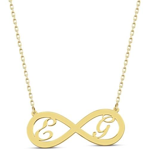 Silver Infinity Head Letter Necklace DN118