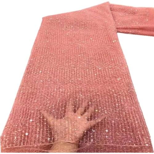 SJ Lace Nigerian Lace Fabric 2021 High Quality Lace African Lace Fabric With Sequins French Tull Lace Fashion Women Dress r4-23