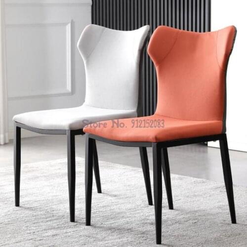 Nordic home backrest restaurant dining chair makeup backrest manicure stool mahjong table and chair hotel negotiation leather