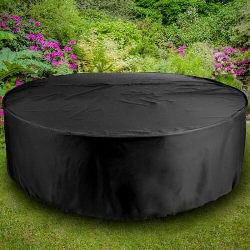 Waterproof Round Furniture Cover Dustproof Outdoor Garden Couryard Round Table Case