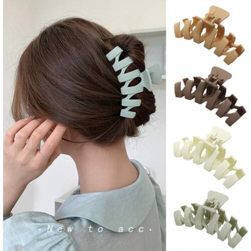 Retro Simple Style Exaggerated Hair Clips Acrylic Geometric Irregular Barrettes Crab Hair Claw For Women Girls Hair Accessories