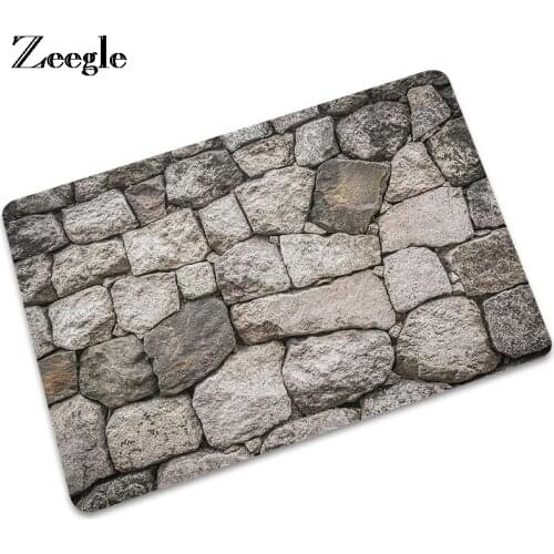 Zeegle Door Mats For Living Area Entrance Floor Mat Stone Pattern Bath Rugs Non-slip Bedroom Carpet Bathroom Rugs