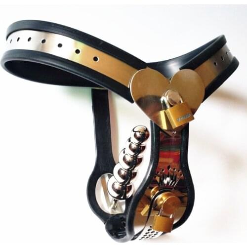 Female Chastity Belt with Anal Plug Super Soft Silcone Leather Chastity Devices Sex Products for Adult Sex Games G7-5-30