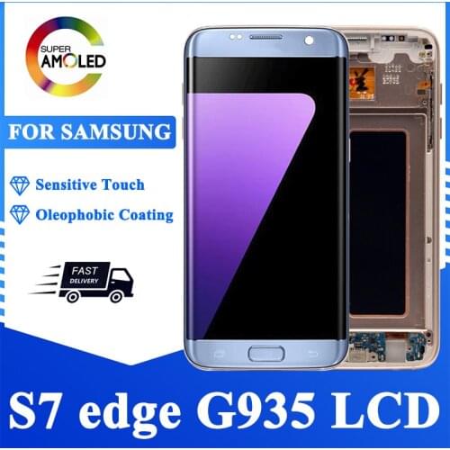 5.5" Original LCD For Samsung Galaxy S7 Edge Screen Super AMOLED S7 Edge G935 G935F LCD Display Touch Screen Digitizer Assembly