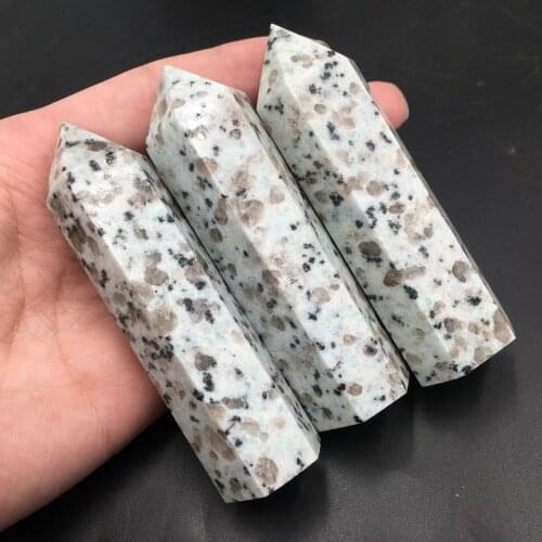 A++ Natural Kiwi jasper Quartz Obelisk Crystal Point Wand Reiki Healing 1PC