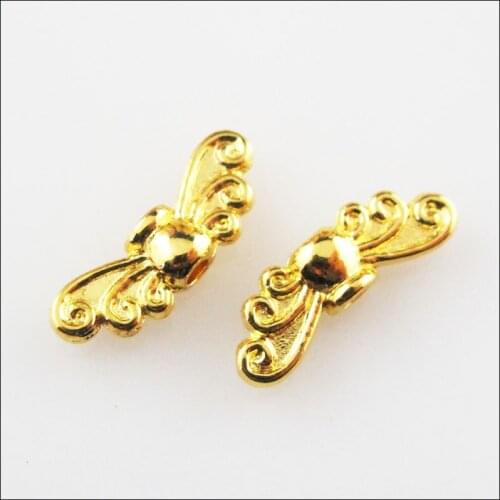 Fashion 100Pcs Gold Color Animal Dragonfly Wings Spacer Beads Charms 4.5x14mm