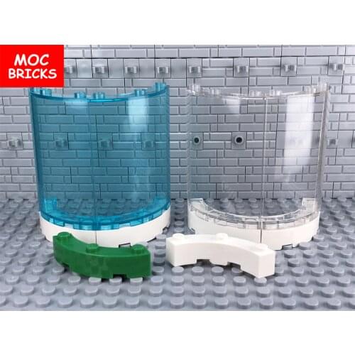 MOC Bricks transparent Cylinder Quarter 4 x 4 x 6 Round Corner 4 x 4 macaroni Wide with 3 Studs compatible 30562 46361 Blocks