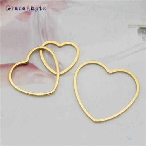 12pcs/lot Alloy Hearts Charms For Earrings Necklace Jewelry Making Hollow Pendant Connector Wholesale Handmade Keychain Anklet