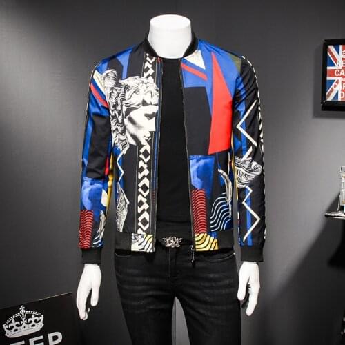 2021 Fashion Brand Men Coat Luxury Portrait Print Bomber Jacket Men Women Same Slim Long Sleeve Social Club Windbreaker Jacket