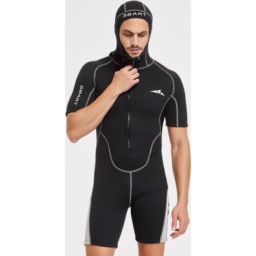 3MM Men Neoprene Scuba Winter Warm Diving Suits With Hooded Surfing Front Zipper Snorkeling Spearfishing Triathlon Jump WetSuit