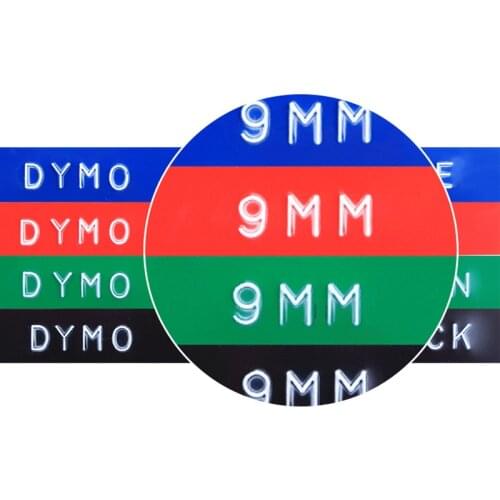 5pcs 9mm Compatible Dymo 3D Label Tapes Embossing MOTEX E101 E-202 For Dymo Label Maker 1610 1595GY Organizer Xpress