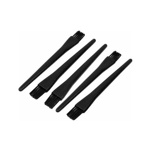 5 Pcs Black Plastic Straight Handle Computer PC Vents Anti Static ESD Dust Brush