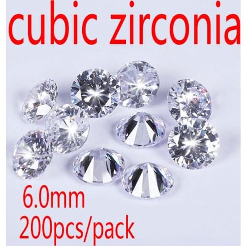 6.0MM White Cubic Zirconia Stone AAA Grade CZ Round Zircon Pedra de Zirconia DIY Beads Supplies for jewelry wholesale