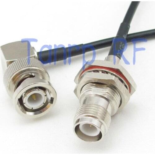 6in RP-TNC female jack to BNC male right angle RF connector adapter 15CM Pigtail coaxial jumper cable RG174 extension cord