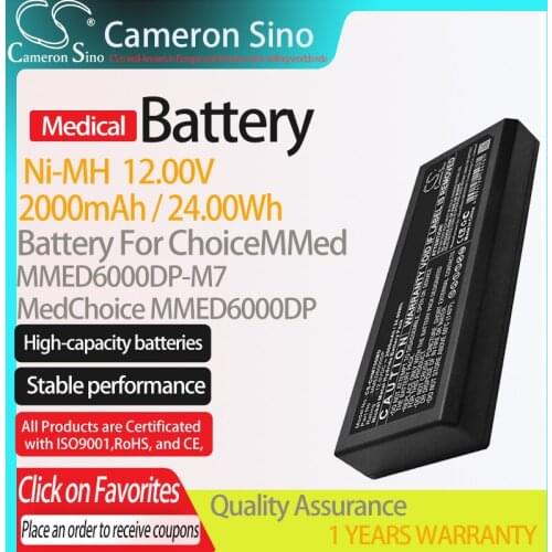 CameronSino Battery for ChoiceMMed MMED6000DP-M7 fits MedChoice MMED6000DP Medical Replacement battery 2000mAh/24.00Wh 12.00V