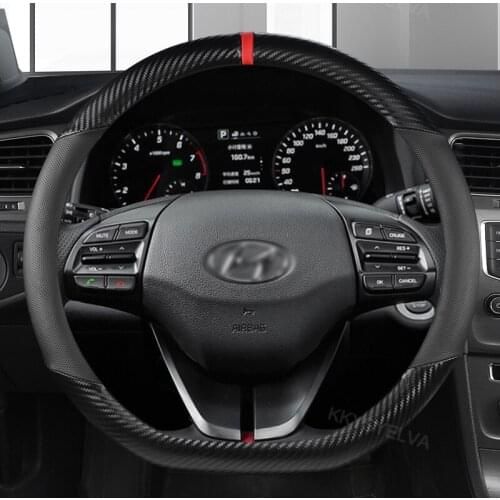 D Shape Steering Wheel Cover PU Leather for Geely Atlas Emgrand EC7 Coolray VW Golf 7 Hyundai Santa fe 2014-2020