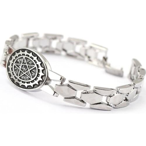 Black Butler Star Bangle Silver Color Charm Bracelets Stainless Steel Oval Exquisite Jewelry Bracelet