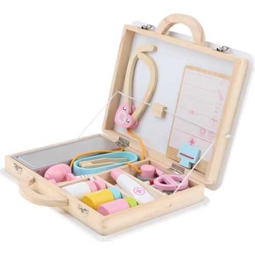 Doctor Kit for Kids Playset (15 pcs) | Pretend Play Wood Toy Doctor Kit | Medical Box for Toddlers | Hand Eye Coordination