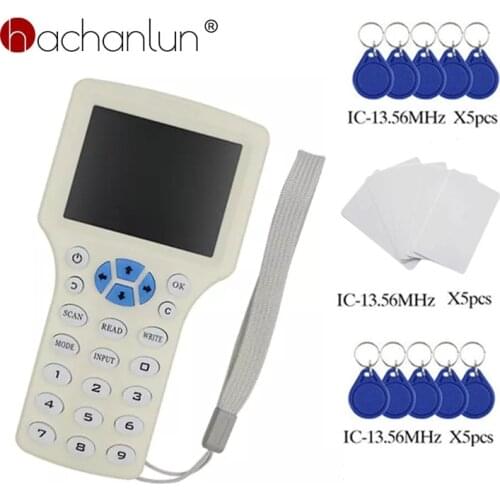 Rfid Copier USB Cable with 13.56Mhz Cards/key Tag 10 Frequency RFID Reader Writer Copier Duplicator IC/ID LCD Screen Duplicator