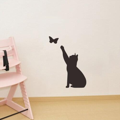 Creative Kitten butterfly Wall sticker Living room Bedroom background decoration cupboard wallpaper Cute cat stickers home decor