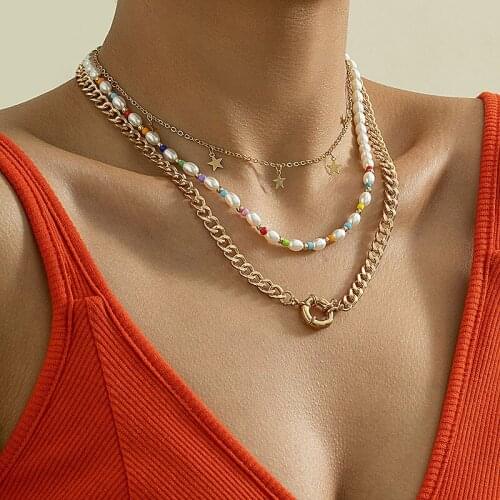 Punk Multilayer Chains Necklaces Women Vintage Love Heart Geometric Pendant Necklace Chic Choker Colar Jewelry Christmas Gift