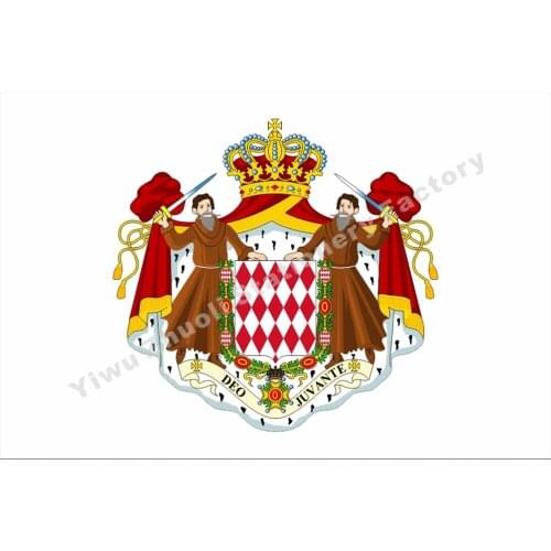 Monaco Flag 150X90cm (3x5FT) 120g 100D Polyester Double Stitched High Quality Banner Free Shipping