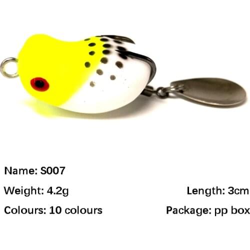 1pc 3cm 4.2g Soft Frog Fishing Lure With Sequins