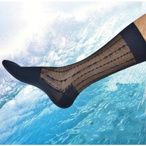Mens Socks Business Dress Socks Gifts for Men Sheer Socks Exotic Formal Wear Suit Men Sexy Gay Transparent Stripe TNT Socks