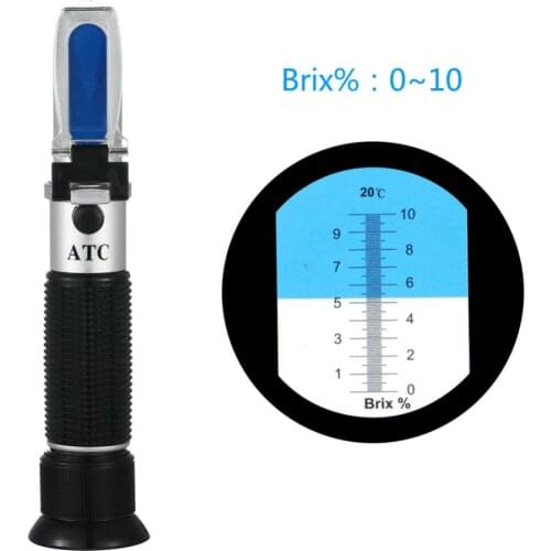 New Handheld Sugar Meter ATC 1-10% Brix ABS Material Plastic Sugar Refractometer Sugar Content Testing Equipment