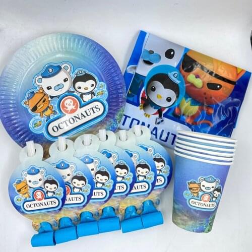 Octonauts Birthday Disposable Plates/Cups/Tablecloth Octonauts Baby Shower Boy 1th Birthday Party Decor Supplies Gift