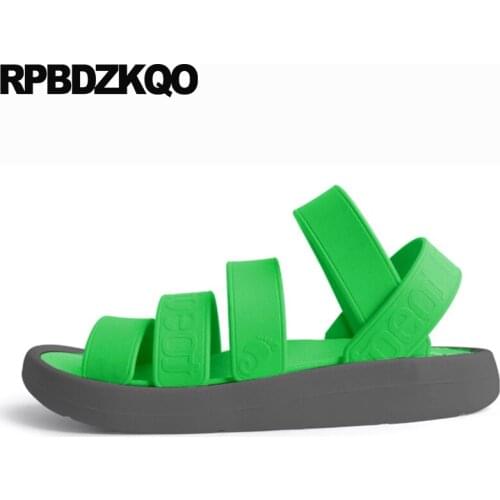 Beach roman 2019 water green native rubber flat fashion strap slippers soft men gladiator sandals summer slides outdoor shoes