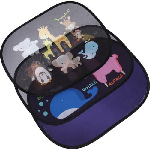 2Pcs Car Sun Shade Zoo Animal Window Shade Creative Design Car Window Shade for Rear and Side Window Car Heat Shield Protect