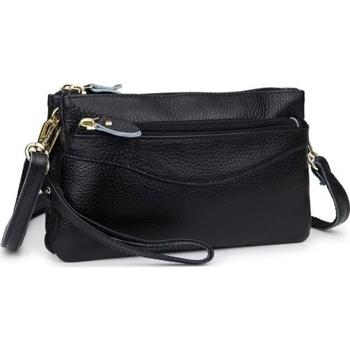 Mini Genuine Leather Crossbody Bag Solid Color Women Shoulder Sling Purses Handbags Classic Elegant Crossbody Shoulder Bag
