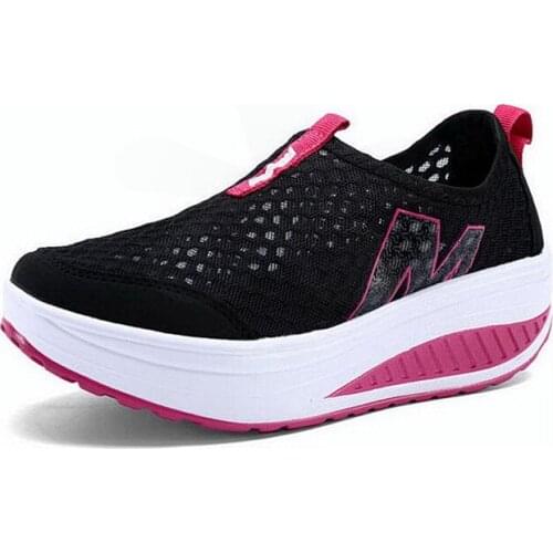 Spring Summer Shoes Woman Breathable Breathable Mesh Flat Platform Women Shoes Slip On Womens Loafers Swing Wedges Ladies Shoe