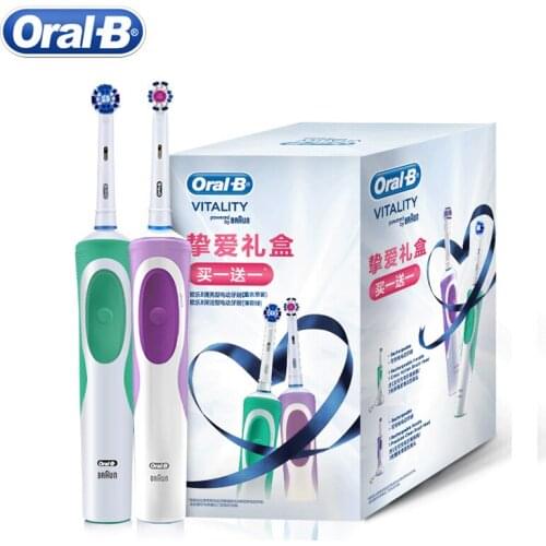 Oral B D12 Ultrasonic Electric Toothbrush Couple Set Rotating Rechargeable Vitality Electric Tooth Brush Oral Hygiene Heads