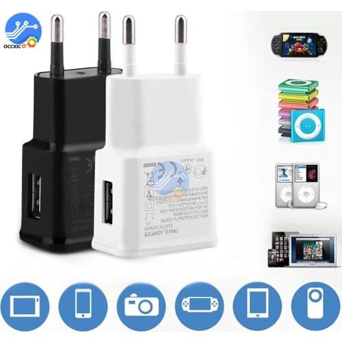 USB Charger Adapter 5V 2A Universal Travel Wall Quick Charge 1-Port EU US Plug Battery Power Bank Charging