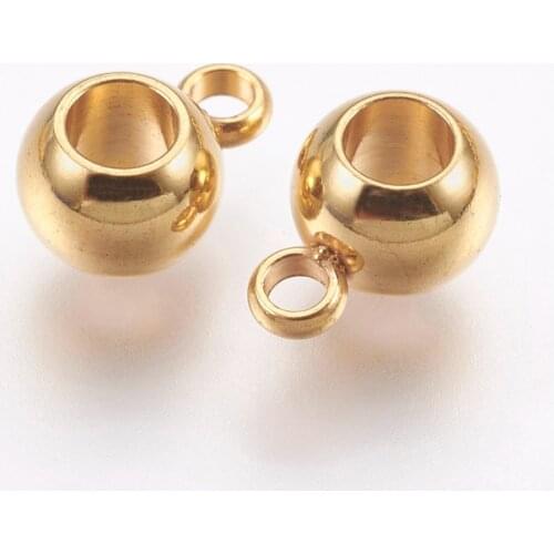 PandaHall 100pc 8.5x6mm 304 Stainless Steel Golden Color Plated High-Quality Jewelry Making Clasps DIY Hanger Links Connectors