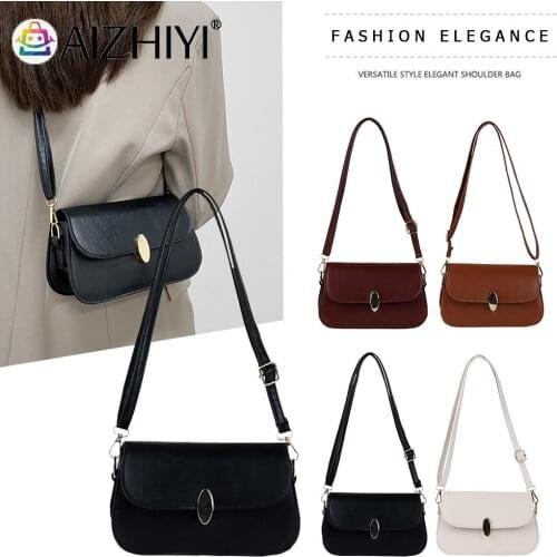 Girl Purse Handbag Women Fashion Solid Color PU Leather Shoulder Crossbody Messenger Bag Ladies Casual Small Flap Purse Handbags