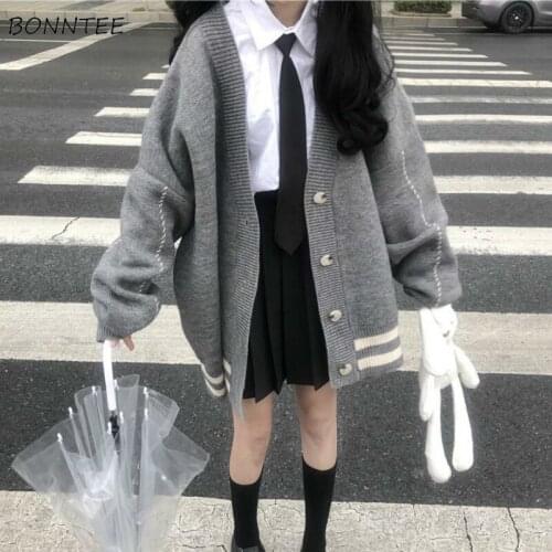 Sweaters Women Loose Japanese Style Student Lovely Lazy Cardigan Feminino All-match Knitted Wear New Autumn Streetwear Sweet Ins