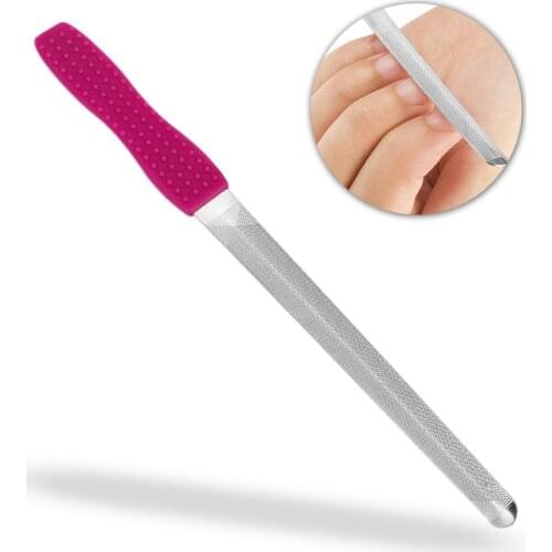 1pc Lime A Ongle Nail Filer lixa De Unha Double-sided Concave Convex Nail File Pilnik With Silicone Non-slip Handle Manicure