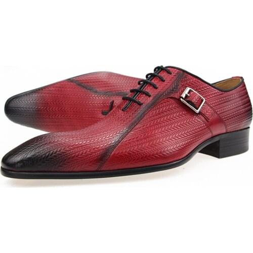 2020 Shoes Men Wedding Genuine Brock Shoes for Lace Up Men Shoe Genuine Leather Sapato Dress Office Shoes Men Printing Oxfords