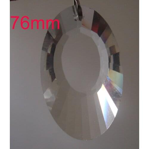 40pcs/lot 76mm Fine crystal lighting accessories Earring shape suncatcher crystal prisms glass trimming pendant