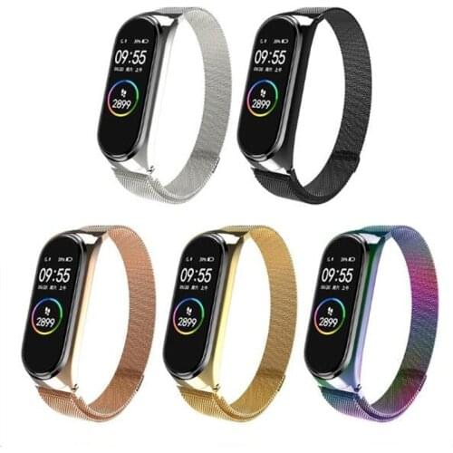 5 Colors Stainless Steel Magnetic Watch Strap for Mi band 4 Strap Metal for Mi band 5 Strap Bracelet for Xiaomi Mi band 6 Strap