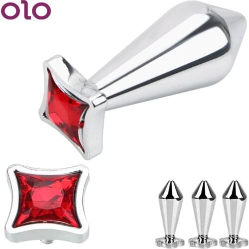 OLO Prostate Massager Adult Products Metal Anal Plug Anal Sex Toys For Couples Erotic with Crystal Diamond Smooth Butt Plug