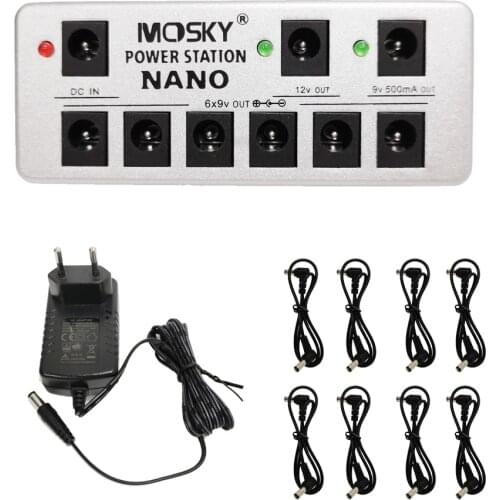 Mosky NANO Power Station Power Supply For 12V/9V Guitar Effect Pedal 8 Outputs Support Guitar Pedal Power Supply Guitar Part