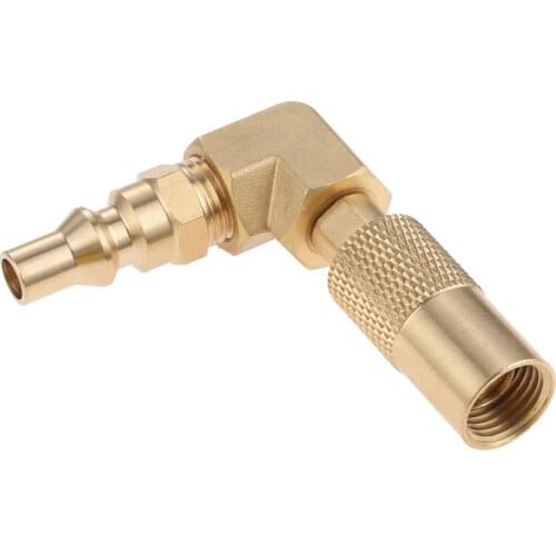 1/4'' RV Quick Connect w/Elbow Adapter Brass Low Pressure Fitting 90 Degree for Blackstone 17&22 inch Propane Gas Tabletop Grill