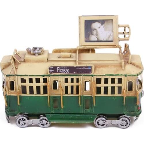 Decorative Metal Green Train- Trinket, Miniature, Gift,Vintage Nostalgic-Handmade and hand painted Quality Durable