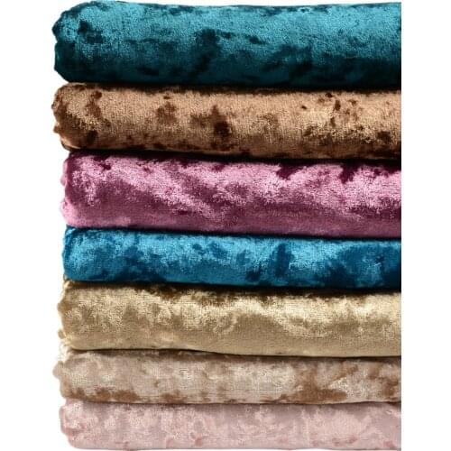 Elastic Diamond Velvet Fabric By The Meter for Clothes Skirt Dress Sofa Cover Curtain Pillow Sewing Blue Sequin Brocade Thicken